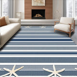 Ultra Soft Area Rug, Non Slip, Stain Resistant, Washable Area Rugs for Living Room, Bedroom, Contemporary Grey Starfish Aesthetic(Blue)