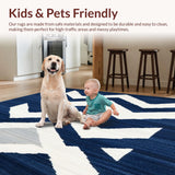 Ultra Soft Area Rug, Non Slip, Stain Resistant, Washable Area Rugs for Living Room, Bedroom, Bathroom Runner(Blue)