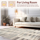 Ultra Soft Area Rug, Non Slip, Stain Resistant, Washable Area Rugs for Living Room, Bedroom, Elegant Neutral Tiled Arrangement(Gray)