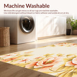 Ultra Soft Area Rug, Non Slip, Stain Resistant, Washable Area Rugs for Living Room, Bedroom, Dawn Bloom Area Floral Subtle Elegance(Beige)