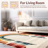 Ultra Soft Area Rug, Non Slip, Stain Resistant, Washable Area Rugs for Living Room, Bedroom, Serene Minimalist Ombre Effect(Beige)