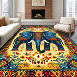 Ultra Soft Area Rug, Non Slip, Stain Resistant, Washable Area Rugs for Living Room, Bedroom, Artful Symmetrical Trellis Layout(Gold)