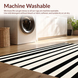 Bold Stripe Area Black & Beige Horizontal Band(Black)