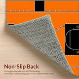 Ultra Soft Area Rug, Non Slip, Stain Resistant, Washable Area Rugs for Living Room, Bedroom, Bold Black and Orange Visual(Orange)