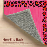 Ultra Soft Area Rug, Non Slip, Stain Resistant, Washable Area Rugs for Living Room, Bedroom, Eclectic Pink Animal Graphics(Pink)