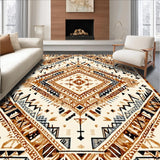 Ultra Soft Area Rug, Non Slip, Stain Resistant, Washable Area Rugs for Living Room, Bedroom, Chic Modern Striped Layout(Beige)