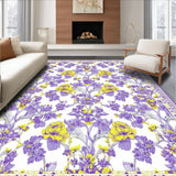 Ultra Soft Area Rug, Non Slip, Stain Resistant, Washable Area Rugs for Living Room, Bedroom, Whimsical Lavender Blooming Style(Purple)