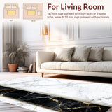 Ultra Soft Area Rug, Non Slip, Stain Resistant, Washable Area Rugs for Living Room, Bedroom, Luxury Soft Modern Rug with Shimmering Gold Accents(White)