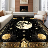 Ultra Soft Area Rug, Non Slip, Stain Resistant, Washable Area Rugs for Living Room, Bedroom, Rustic Multi-Tonal Tiled Pattern(Black)