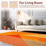 Ultra Soft Area Rug, Non Slip, Stain Resistant, Washable Area Rugs for Living Room, Bedroom, Fringed Vibrant Area Rug for Home Office(Orange)