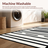 Ultra Soft Area Rug, Non Slip, Stain Resistant, Washable Area Rugs for Living Room, Bedroom, Vibrant Abstract Animal Print Inspiration(Black)