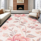 Ultra Soft Area Rug, Non Slip, Stain Resistant, Washable Area Rugs for Living Room, Bedroom, Trendy Minimalist Pastel Design(Pink)