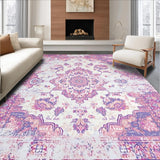 Ultra Soft Area Rug, Non Slip, Stain Resistant, Washable Area Rugs for Living Room, Bedroom, Soft Ivory Pastel Elegance(White)