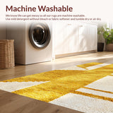 Ultra Soft Area Rug, Non Slip, Stain Resistant, Washable Area Rugs for Living Room, Bedroom, Soft Rectangular Meditation Space Yellow Rug(Gold)