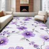 Ultra Soft Area Rug, Non Slip, Stain Resistant, Washable Area Rugs for Living Room, Bedroom, Graceful Textured Lavender Essence(Purple)
