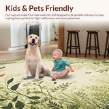 Ultra Soft Area Rug, Non Slip, Stain Resistant, Washable Area Rugs for Living Room, Bedroom, Elegant Insect Motif Aesthetic(Beige)
