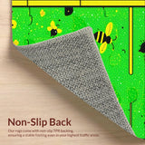 Ultra Soft Area Rug, Non Slip, Stain Resistant, Washable Area Rugs for Living Room, Bedroom, Cheerful Green Insect Design(Green)