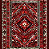 Ultra Soft Area Rug, Non Slip, Stain Resistant, Washable Area Rugs for Living Room, Bedroom, Distressed Tribal Red Dining Room Non-Slip Rug(Red)
