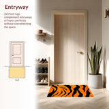 Ultra Soft Area Rug, Non Slip, Stain Resistant, Washable Area Rugs for Living Room, Bedroom, Wild Animal Print Chic Aesthetic(Orange)
