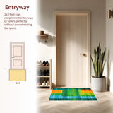 Ultra Soft Area Rug, Non Slip, Stain Resistant, Washable Area Rugs for Living Room, Bedroom, Serene Pastel Abstract Composition(Green)