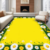 Ultra Soft Area Rug, Non Slip, Stain Resistant, Washable Area Rugs for Living Room, Bedroom, Rustic Garden-Inspired Decor(Yellow)