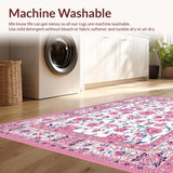 Ultra Soft Area Rug, Non Slip, Stain Resistant, Washable Area Rugs for Living Room, Bedroom, Luxurious Gentle Floral Aesthetic(White)