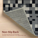 Ultra Soft Area Rug, Non Slip, Stain Resistant, Washable Area Rugs for Living Room, Bedroom, Playful Black and White Pattern(Gray)