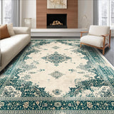 Ultra Soft Area Rug, Non Slip, Stain Resistant, Washable Area Rugs for Living Room, Bedroom, Vintage Neutral Bedroom Area Rug Non-Shedding(Ivory)