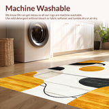 Ultra Soft Area Rug, Non Slip, Stain Resistant, Washable Area Rugs for Living Room, Bedroom, Trendy Dynamic Spiral Artwork(Yellow)