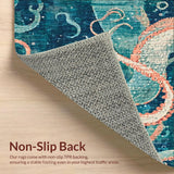 Ultra Soft Area Rug, Non Slip, Stain Resistant, Washable Area Rugs for Living Room, Bedroom, Whimsical Octopus Tentacle Area Rug:  Ocean-Inspired Home Decor(Blue)