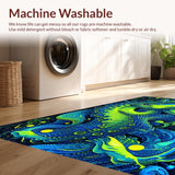 Ultra Soft Area Rug, Non Slip, Stain Resistant, Washable Area Rugs for Living Room, Bedroom, Abyssal Kraken Swirl Area Rug(Blue)