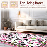 Ultra Soft Area Rug, Non Slip, Stain Resistant, Washable Area Rugs for Living Room, Bedroom, Vibrant Animal Print Decorative Piece(White)
