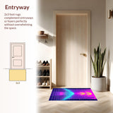 Ultra Soft Area Rug, Non Slip, Stain Resistant, Washable Area Rugs for Living Room, Bedroom, Vibrant Tunnel Pattern Design(Purple)