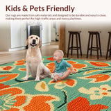 Ultra Soft Area Rug, Non Slip, Stain Resistant, Washable Area Rugs for Living Room, Bedroom, Spring Garden Non-Slip Nursery Area Rug(Blue)