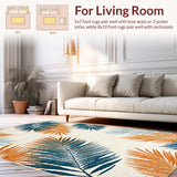 Ultra Soft Area Rug, Non Slip, Stain Resistant, Washable Area Rugs for Living Room, Bedroom, Rustic Coastal Palm Retreat(Orange)