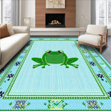 Ultra Soft Area Rug, Non Slip, Stain Resistant, Washable Area Rugs for Living Room, Bedroom, Charming Checkered Animal Motif(Blue)