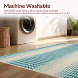 Minimalist Blue and Beige Layered Checkered Area with Green Accents(Beige)