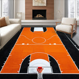 Ultra Soft Area Rug, Non Slip, Stain Resistant, Washable Area Rugs for Living Room, Bedroom, Vibrant Sporty Circular Floor Accent(Orange)