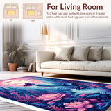 Ultra Soft Area Rug, Non Slip, Stain Resistant, Washable Area Rugs for Living Room, Bedroom, Kawaii Pastel Rainbow Nursery Plush Carpet(Pink)