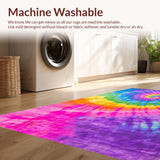 Ultra Soft Area Rug, Non Slip, Stain Resistant, Washable Area Rugs for Living Room, Bedroom, Lively Abstract Rainbow Composition(Purple)
