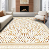 Ultra Soft Area Rug, Non Slip, Stain Resistant, Washable Area Rugs for Living Room, Bedroom, Beige Boho Trellis Featuring Non Shedding Layered Diamond Motifs(Beige)