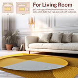 Ultra Soft Area Rug, Non Slip, Stain Resistant, Washable Area Rugs for Living Room, Bedroom, Gold Round Geometric Living Room Non-Slip Rug(Yellow)