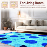 Ultra Soft Area Rug, Non Slip, Stain Resistant, Washable Area Rugs for Living Room, Bedroom, Charming Educational Blue Rug(Blue)