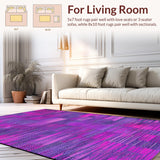 Ultra Soft Area Rug, Non Slip, Stain Resistant, Washable Area Rugs for Living Room, Bedroom, Chic Cozy Textured Harmony(Purple)