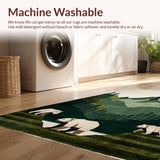 Ultra Soft Area Rug, Non Slip, Stain Resistant, Washable Area Rugs for Living Room, Bedroom, Vintage Cabin Scenic Patterns(Gray)