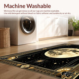 Ultra Soft Area Rug, Non Slip, Stain Resistant, Washable Area Rugs for Living Room, Bedroom, Artful Distressed Medallion Style(Gold)
