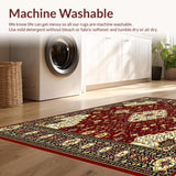 Ultra Soft Area Rug, Non Slip, Stain Resistant, Washable Area Rugs for Living Room, Bedroom, Intricate Medallion(Black)