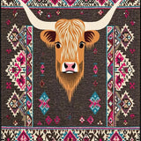 Ultra Soft Area Rug, Non Slip, Stain Resistant, Washable Area Rugs for Living Room, Bedroom, Pastel Highland Cattle Decorative Style(Brown)