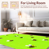 Ultra Soft Area Rug, Non Slip, Stain Resistant, Washable Area Rugs for Living Room, Bedroom, Playful Yellow Nature Scene(Green)