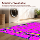 Ultra Soft Area Rug, Non Slip, Stain Resistant, Washable Area Rugs for Living Room, Bedroom, Eclectic Multicolored Graphic Arrangement(Purple)